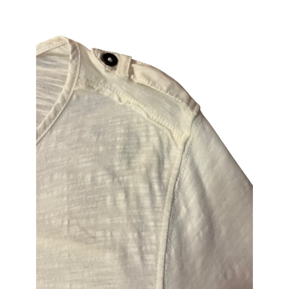 Eddie Bauer Cotton Henley Top Womens L Used Cream Button Trim Long Sleeve - Picture 5 of 14